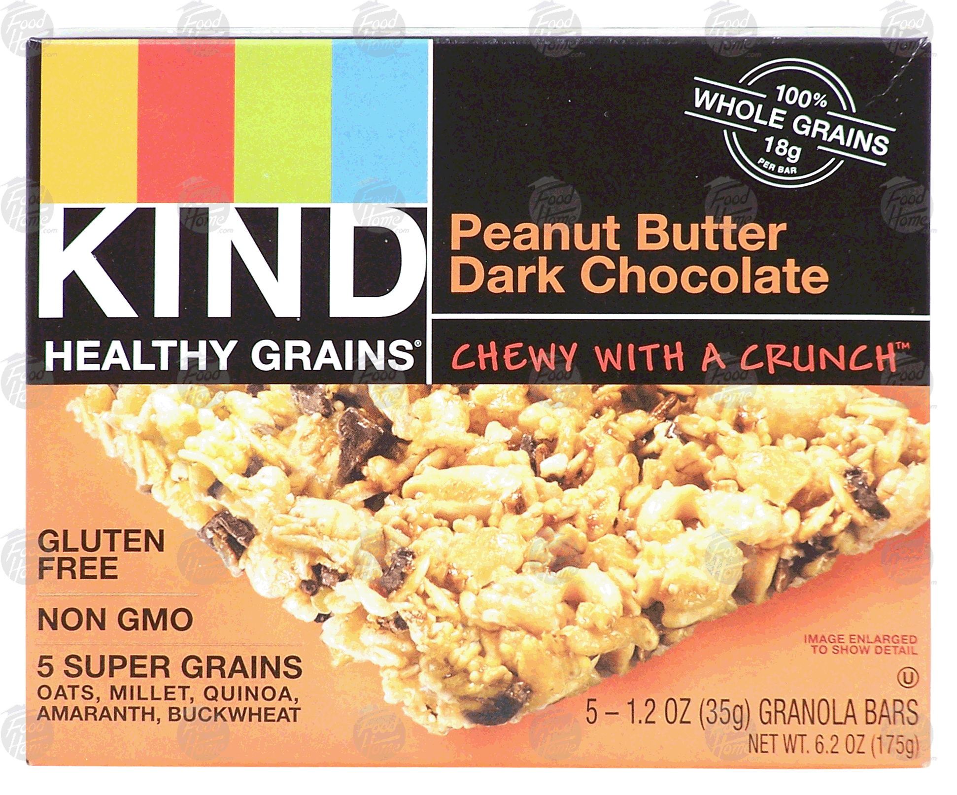 Kind Healthy Grains chewy with a crunch; peanut butter dark chocolate granola bars, gluten free Full-Size Picture